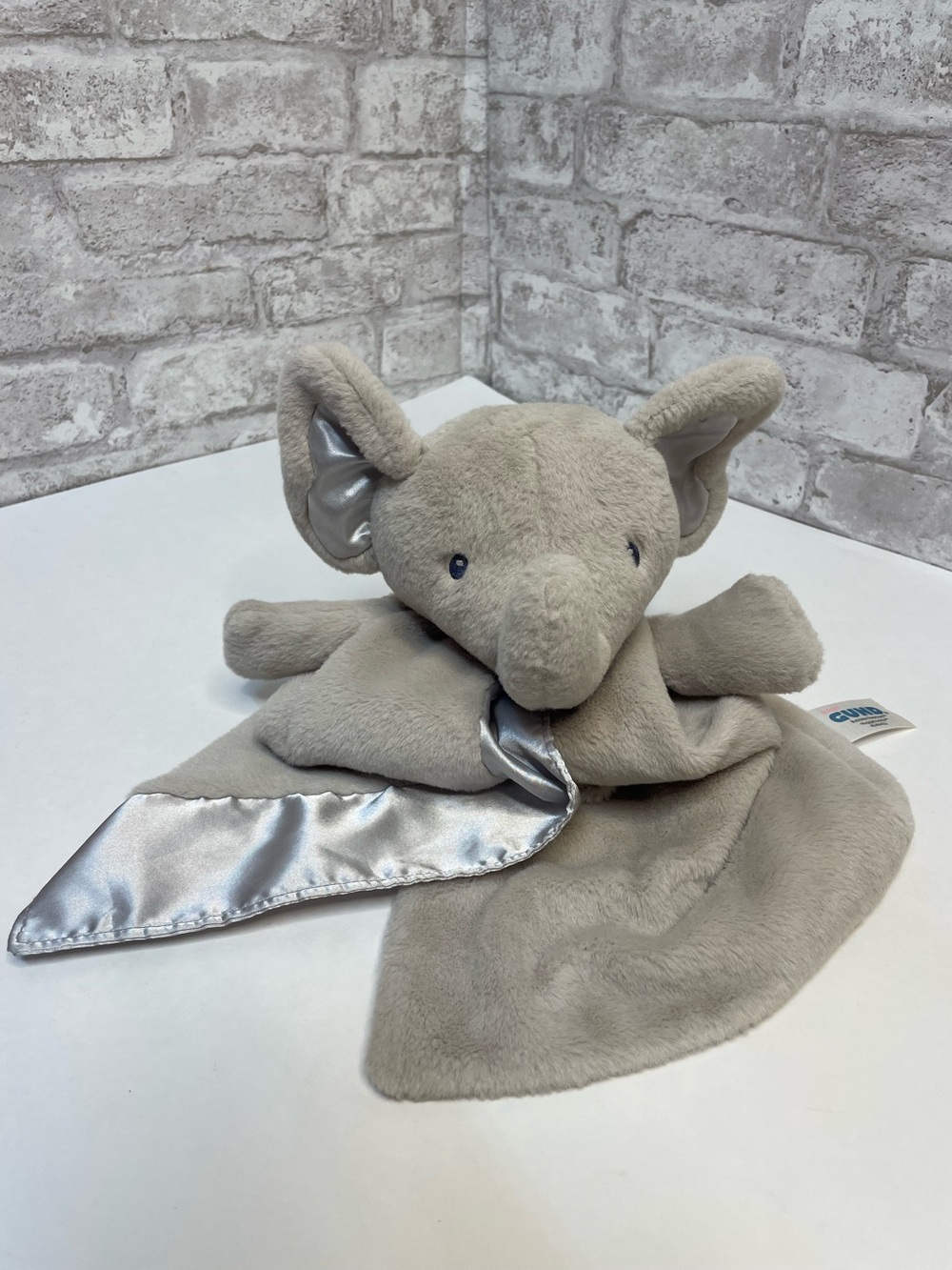 Baby Gund Security Blanket Gray Bubbles Elephant Huggybuddy Lovey Plush Soft 16”